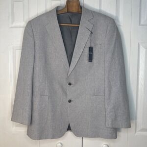 Stafford Linen Blazer Sport Coat 2 Button Casual Jacket Gray 48R CLASSIC NWT
